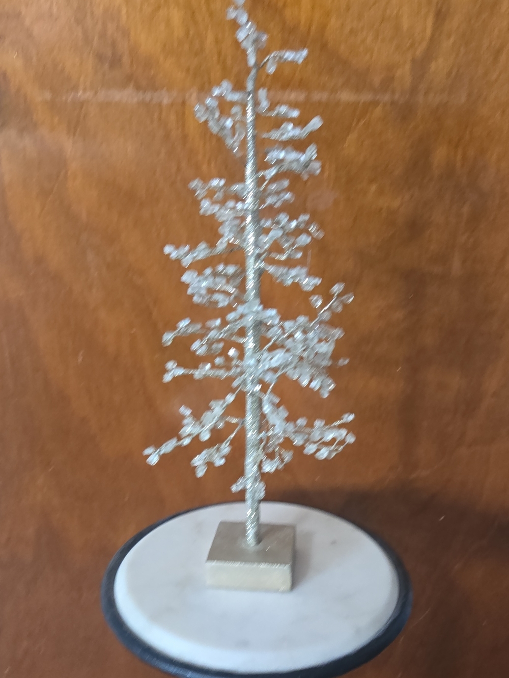 Pottery Barn Silver Glitter Branch Tree Accent